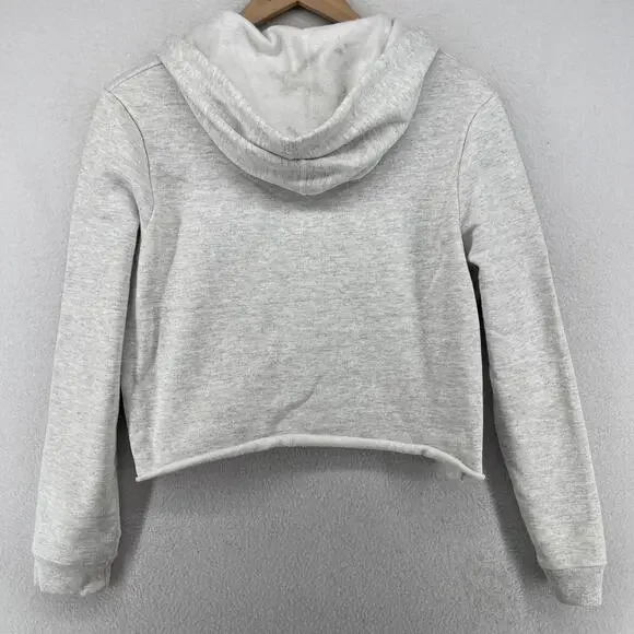 UNIVERSITY OF VERMONT Hoodie Womens M Catamounts Cropped Cutout Fleece Gray - Picture 2 of 15